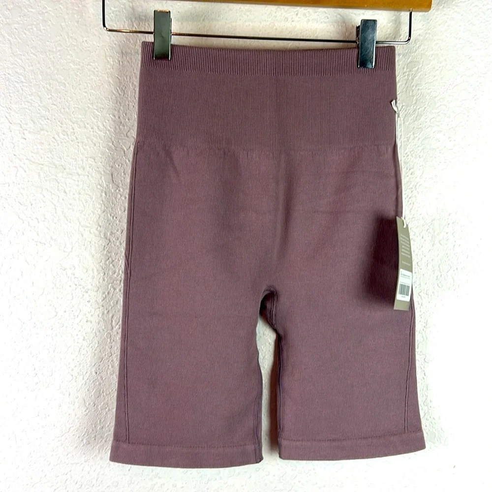Nwt Everlane The Seamless Bike Shorts Ribbed Purple, Size XS/S - Picture 6 of 10